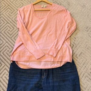 Madewell Pink Crewneck Sweater